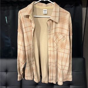 PINK Plaid Beige Shacket